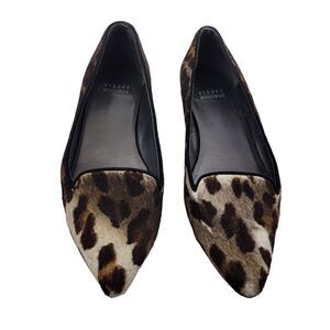 Stuart Weitzman Calf Hair Animal Print Flats Women's Size 6 Brown Cream Neutrals